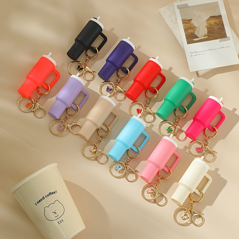 Keychain - Set Women Lipstick Holder Cup Mixed Color Bag Charm Cute Plastic Mini Cup - product detail view 19