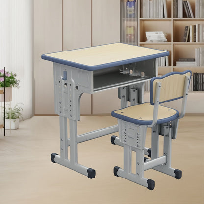 Kids Desk And Chair Set with Adjustable Height and Storage Drawers for Kids' Room detail image - detail view 3