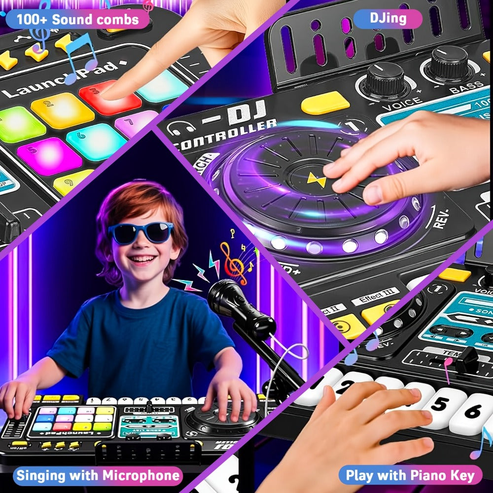 Kids DJ Mixer Music Toy with Microphone, Piano Keys and Recording detail image - detail view 7