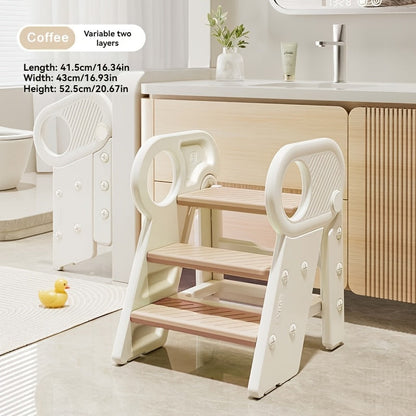 Kids Step Stool shown in the Coffee Color option