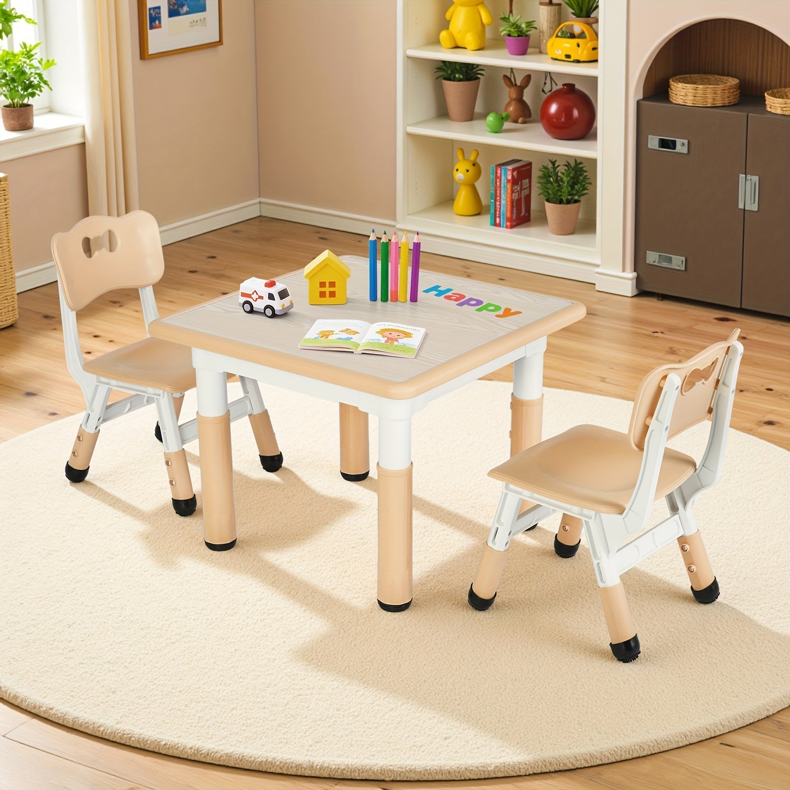Kids Table and Chair Set shown in the Yellow option