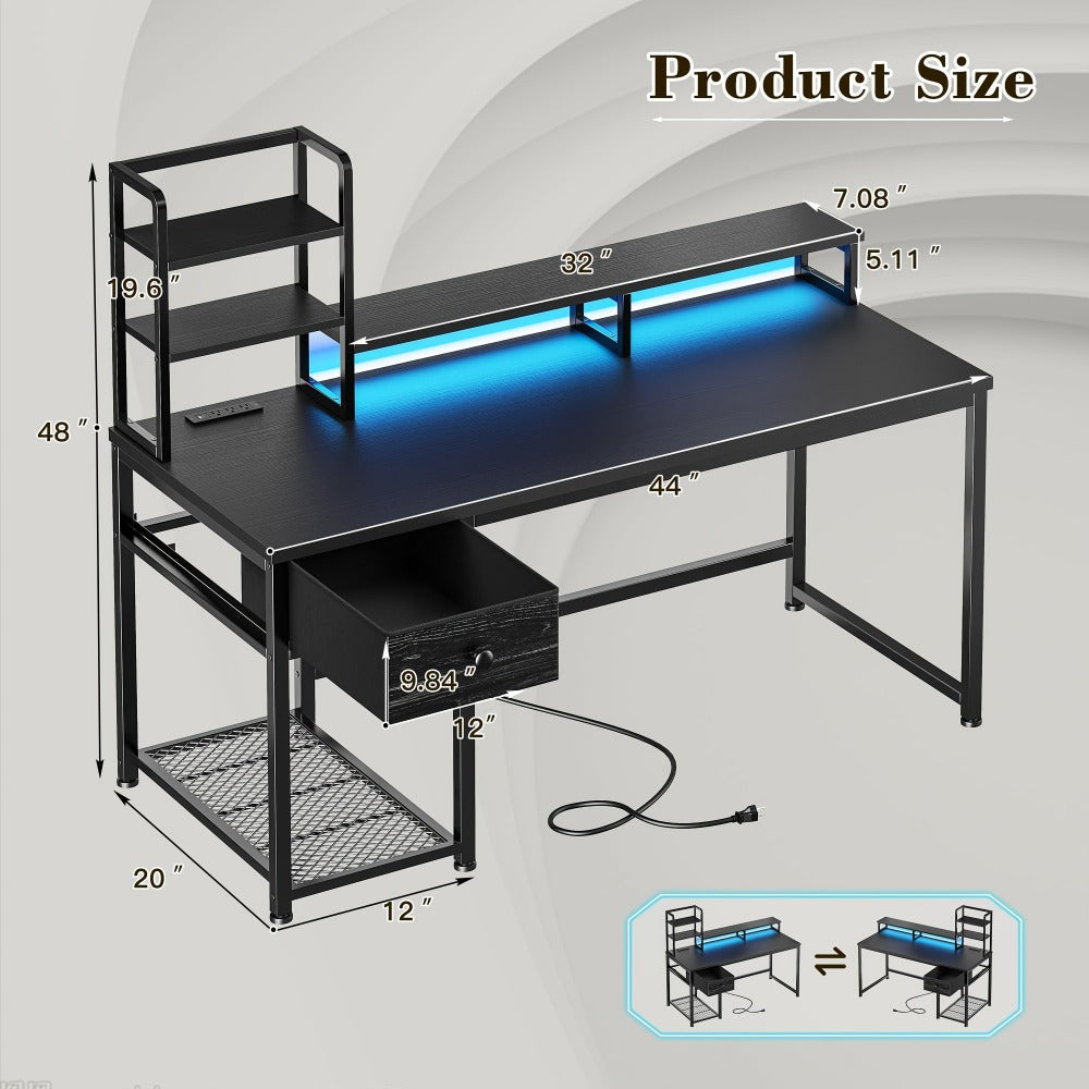 L-Shaped Computer Desk with Charging Station, PC Work Desk for Home Office detail image - detail view 11