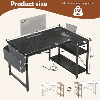 L-Shaped Computer Desk with Charging Station, PC Work Desk for Home Office detail image - detail view 19