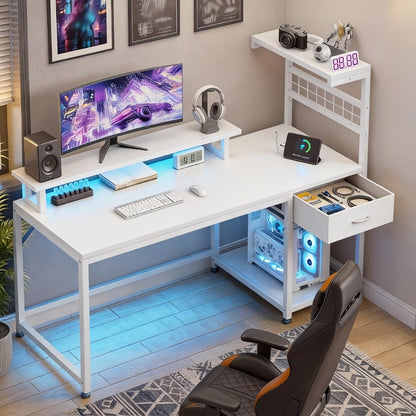 L-Shaped Computer Desk with Charging Station, PC Work Desk for Home Office detail image - detail view 3
