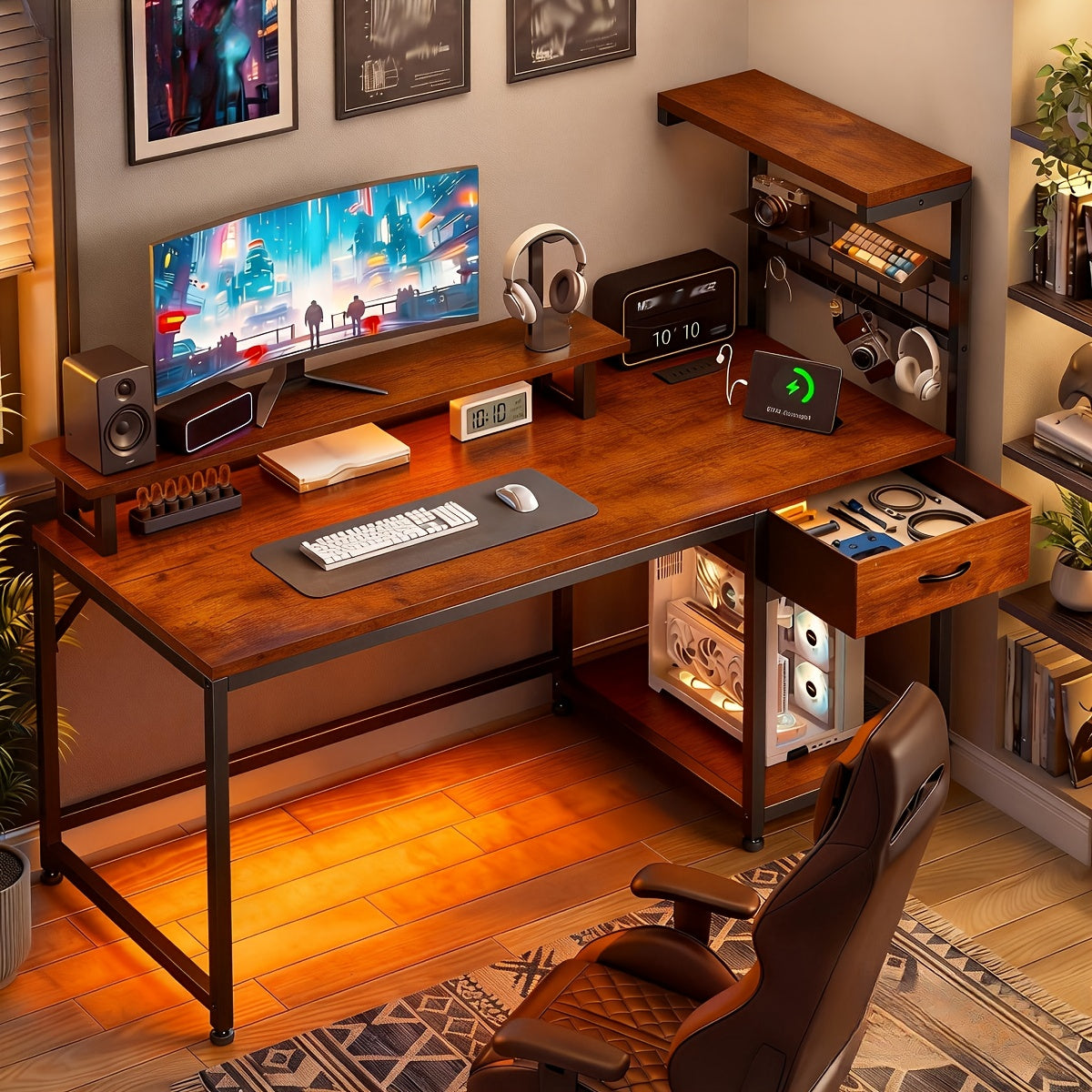 Computer Desk shown in the Tiger Print, 40 Inch-Style2 option