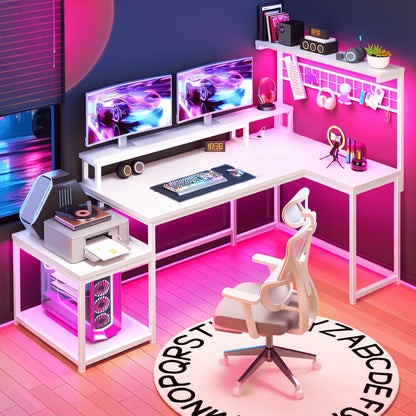 Gaming Desk shown in the 56" White option