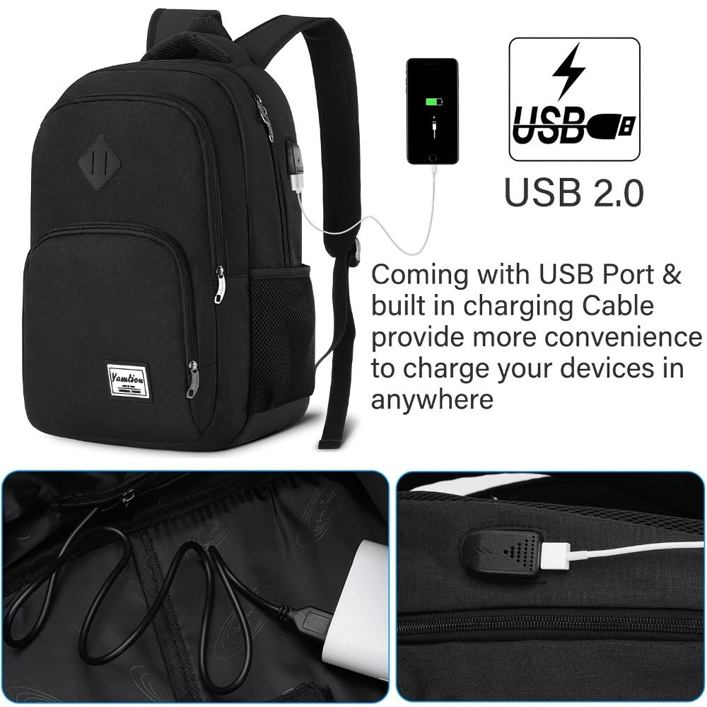 Laptop Backpack – 15.6 Inch, USB Charging, for Travel & School – detail view 4