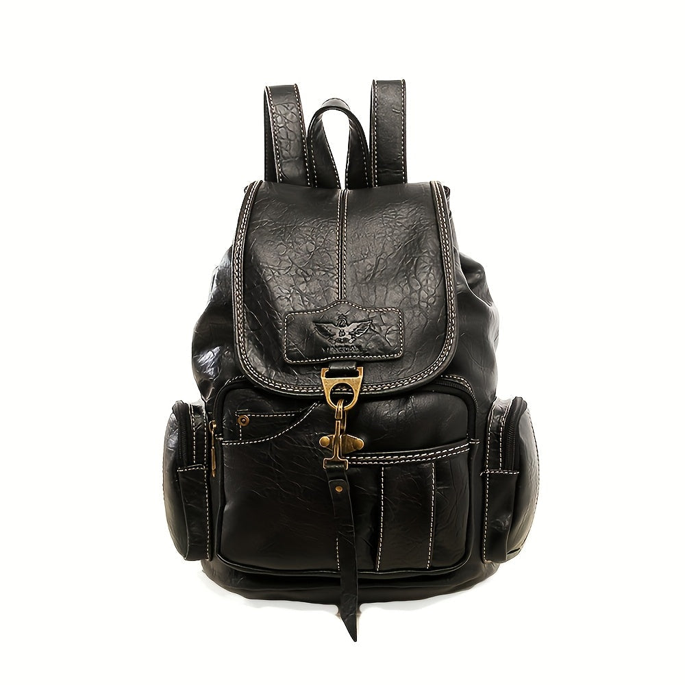 Laptop Backpack – 11 Pockets, PU Leather, Convertible, for Travel & Work – detail view 15