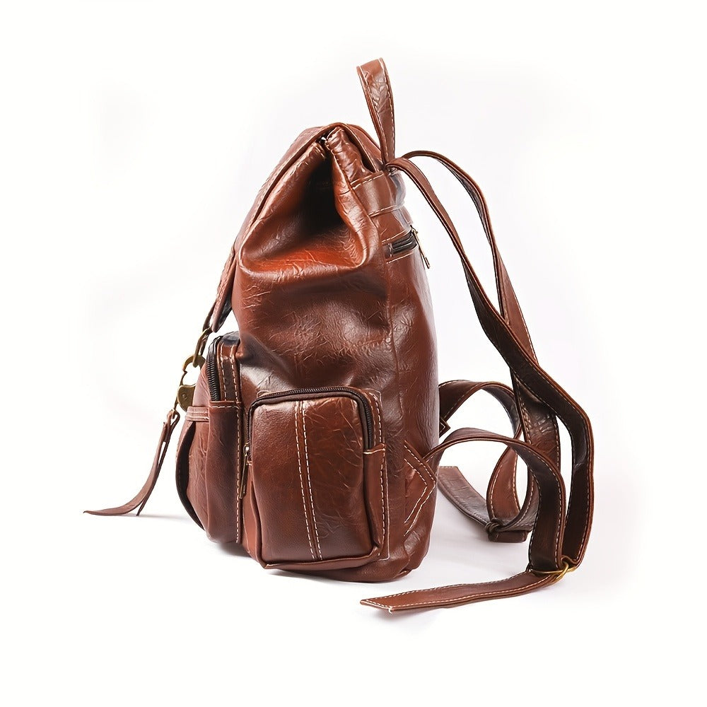 Laptop Backpack – 11 Pockets, PU Leather, Convertible, for Travel & Work – detail view 3