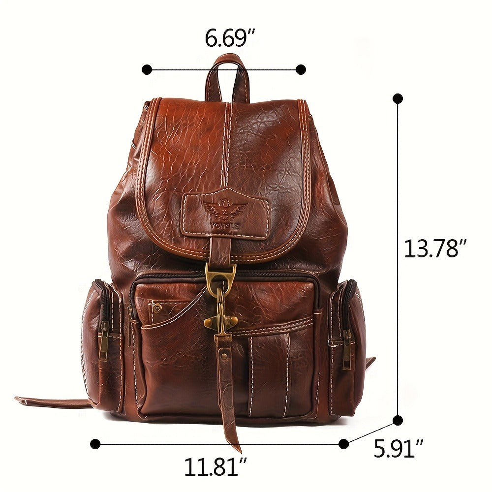 Laptop Backpack – 11 Pockets, PU Leather, Convertible, for Travel & Work – detail view 5