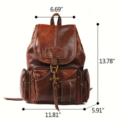 Laptop Backpack – 11 Pockets, PU Leather, Convertible, for Travel & Work – detail view 5