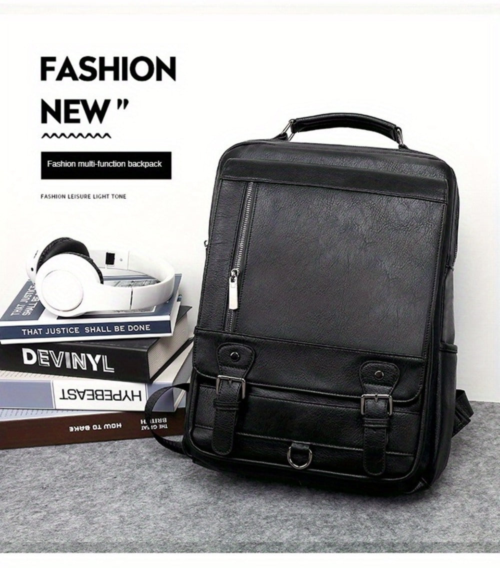 Laptop Backpack – 15.6 Inch, PU Leather, USB Charging, for Work & Everyday Use – detail view 14