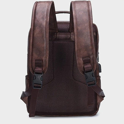 Laptop Backpack – 15.6 Inch, PU Leather, USB Charging, for Work & Everyday Use – detail view 10