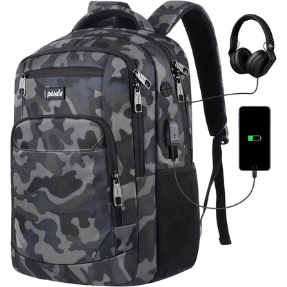 Laptop Backpack – 9 Colors, 15.6 Inch, USB Charging, for Travel & School – detail view 2