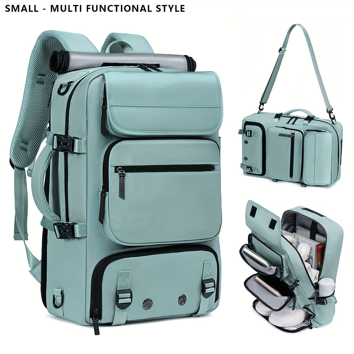 Laptop Backpack – 17 Inch, Nylon, Trolley Sleeve, Multi Pocket – front view - product view 22