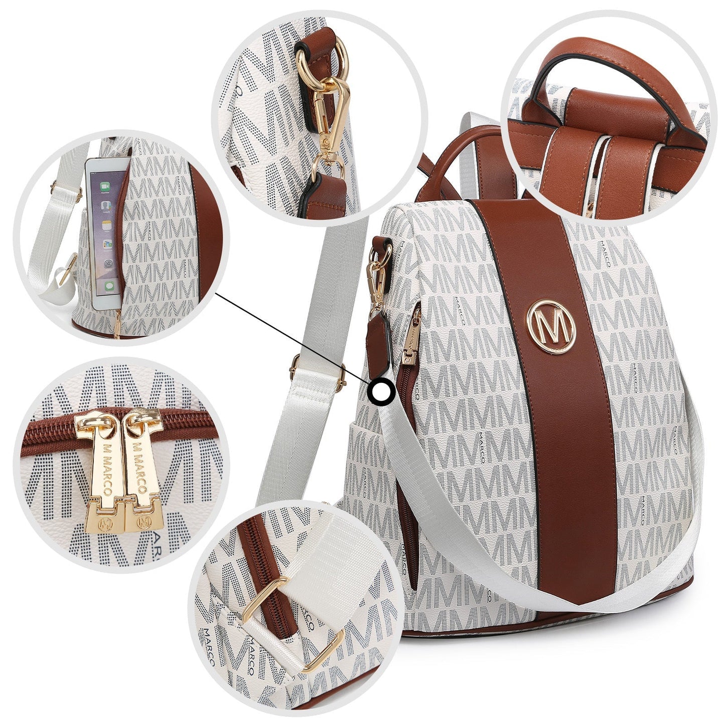 Laptop Backpack – 2 Piece, 10 Colors, Vegan Leather, Anti-Theft – detail view 9