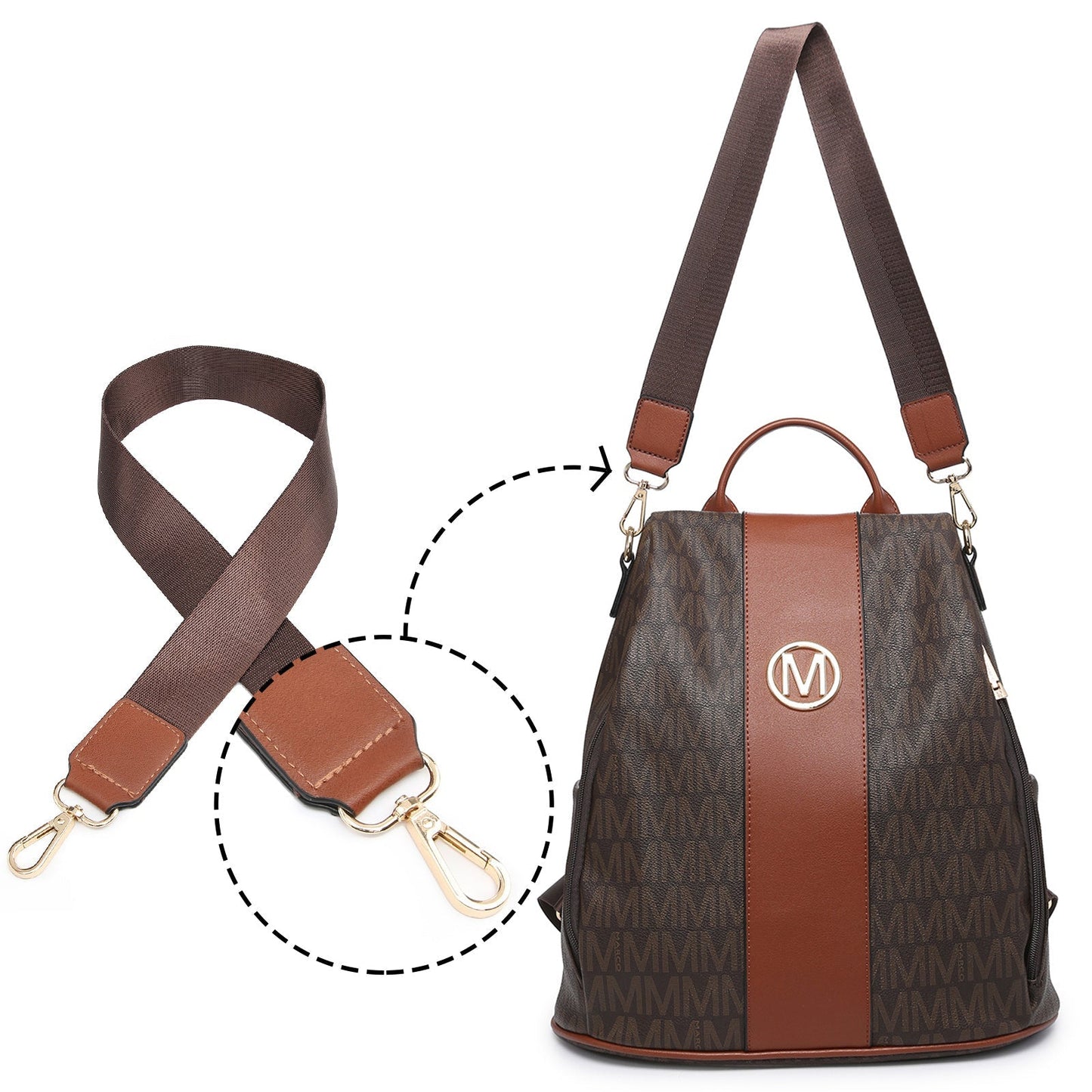 Laptop Backpack – 2 Piece, 10 Colors, Vegan Leather, Anti-Theft – detail view 17