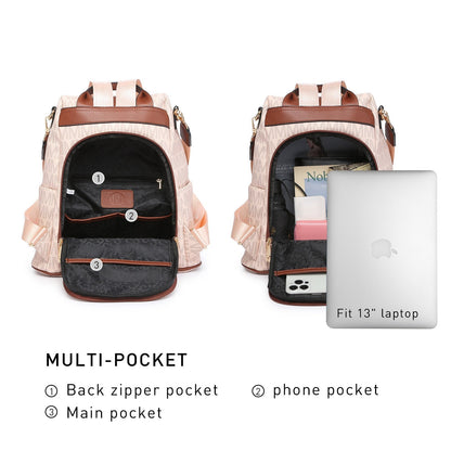 Laptop Backpack – 2 Piece, 10 Colors, Vegan Leather, Anti-Theft – detail view 26