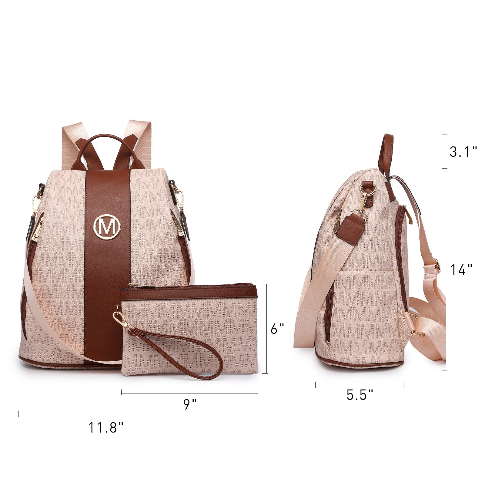 Laptop Backpack – 2 Piece, 10 Colors, Vegan Leather, Anti-Theft – detail view 28