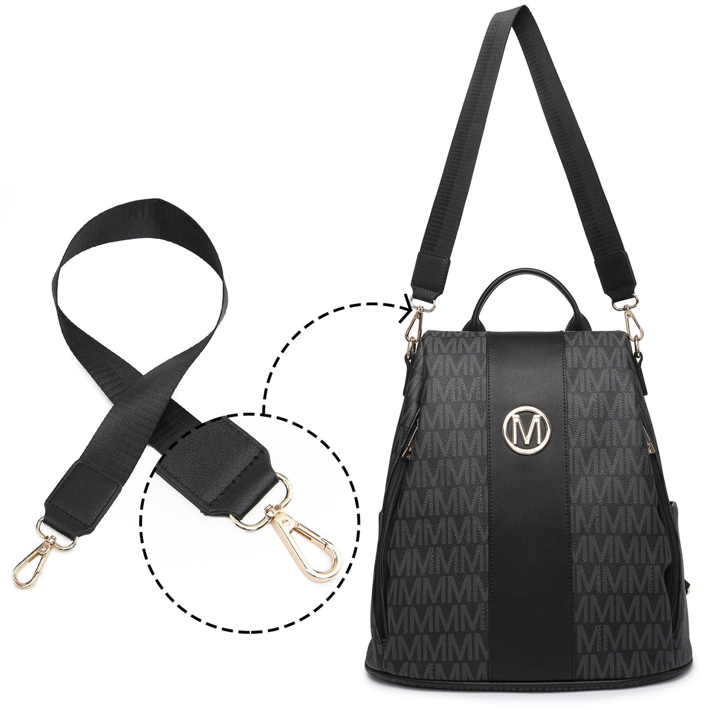 Laptop Backpack – 2 Piece, 10 Colors, Vegan Leather, Anti-Theft – detail view 32