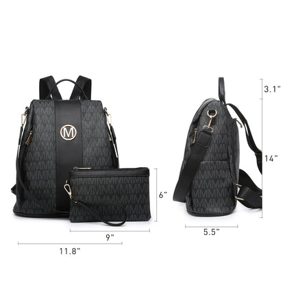 Laptop Backpack – 2 Piece, 10 Colors, Vegan Leather, Anti-Theft – detail view 35