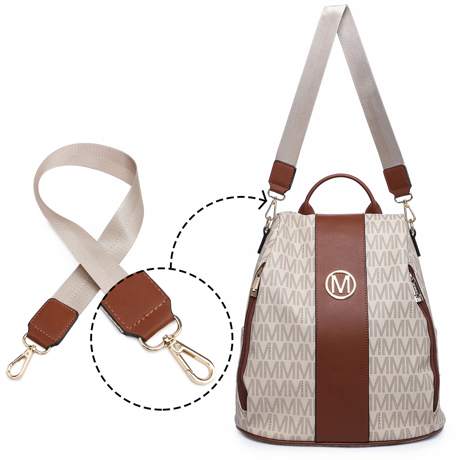 Laptop Backpack – 2 Piece, 10 Colors, Vegan Leather, Anti-Theft – detail view 40