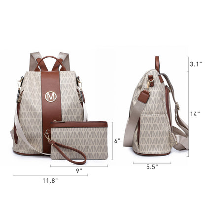 Laptop Backpack – 2 Piece, 10 Colors, Vegan Leather, Anti-Theft – detail view 43