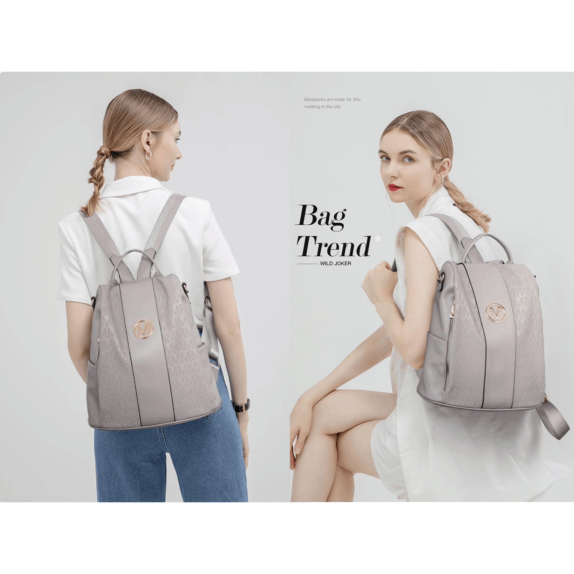 Laptop Backpack – 2 Piece, 10 Colors, Vegan Leather, Anti-Theft – detail view 47
