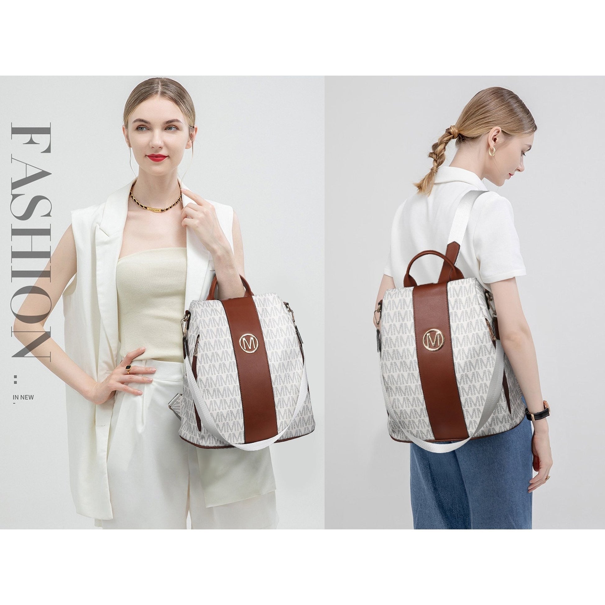 Laptop Backpack – 2 Piece, 10 Colors, Vegan Leather, Anti-Theft – detail view 7