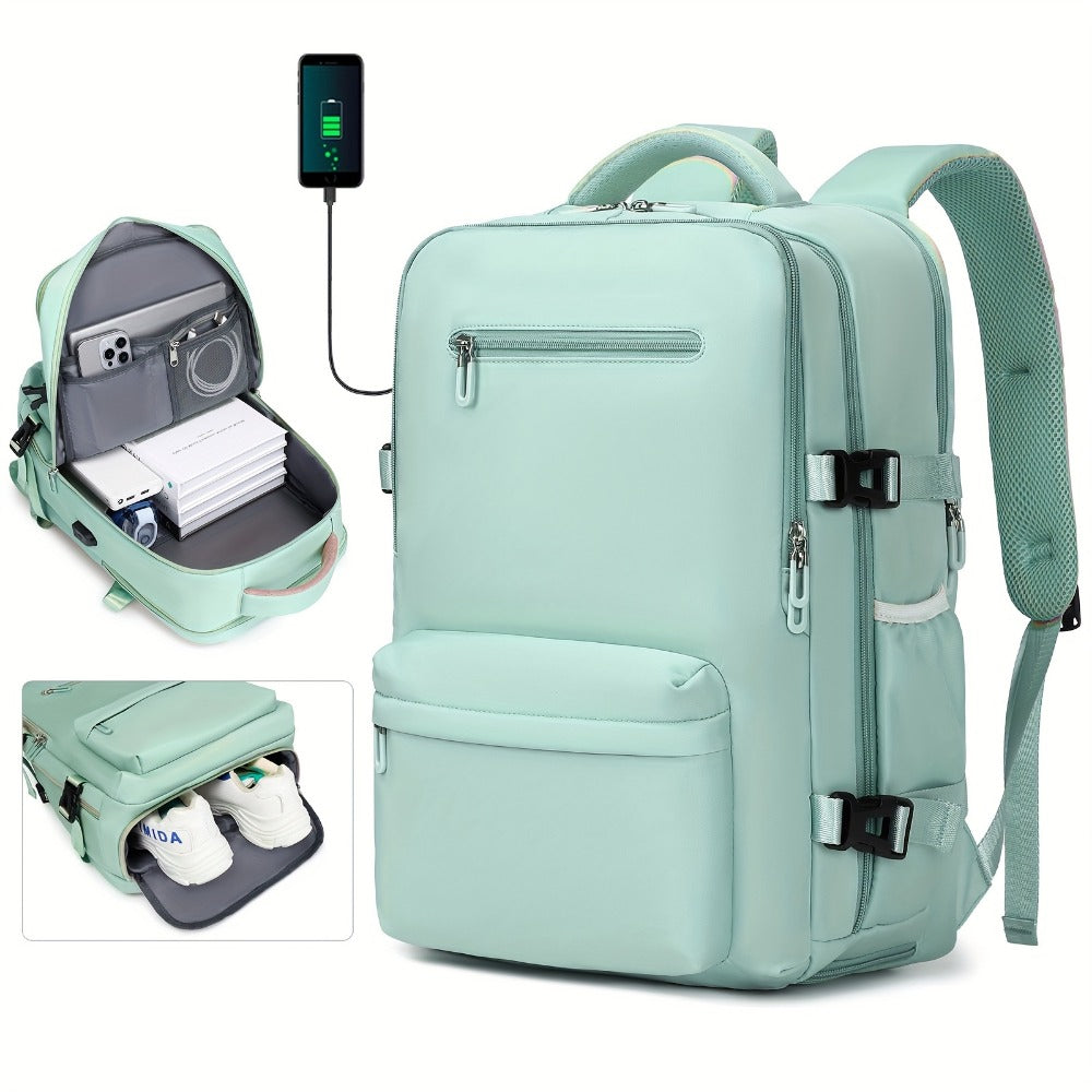Laptop Backpack – 8 Colors, Nylon, USB Charging, for Travel & Work – detail view 20