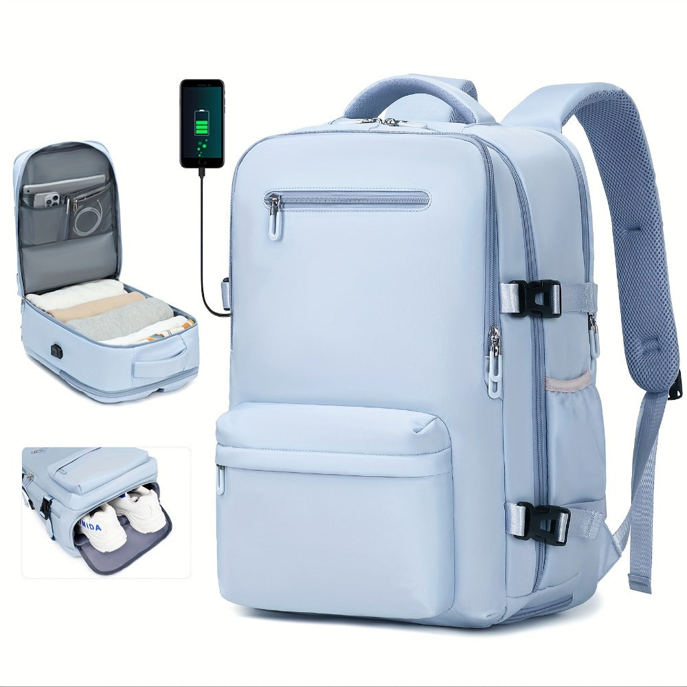 Laptop Backpack – 8 Colors, Nylon, USB Charging, for Travel & Work – detail view 22