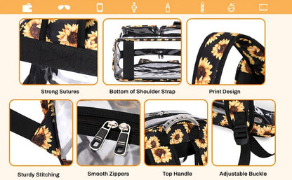 Laptop Backpack – PVC, Clear, Large Capacity, Transparent – detail view 12
