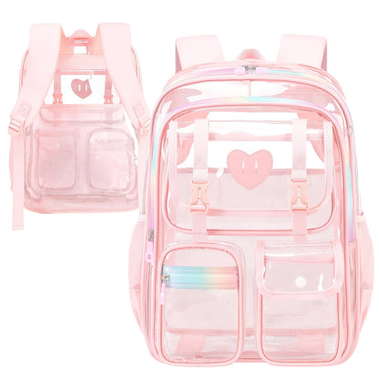 Laptop Backpack – PVC, Clear, Transparent, for Travel & School – detail view 3
