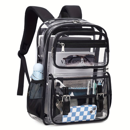 Laptop Backpack – PVC, Clear, Large Capacity, Transparent – detail view 18