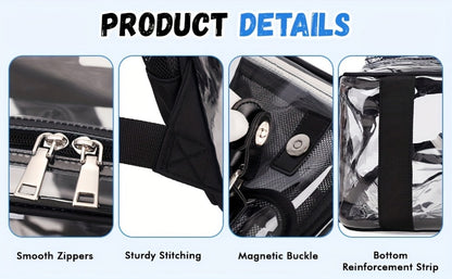Laptop Backpack – PVC, Clear, Large Capacity, Transparent – detail view 13