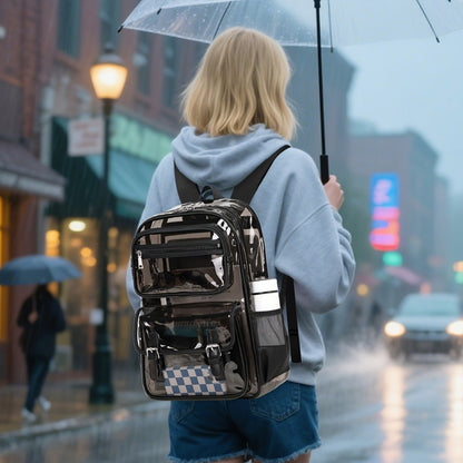 Laptop Backpack – PVC, Clear, Large Capacity, Transparent – detail view 3