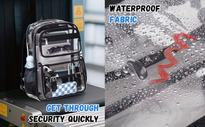 Laptop Backpack – PVC, Transparent, Large Capacity, Multi-Pocket – detail view 15