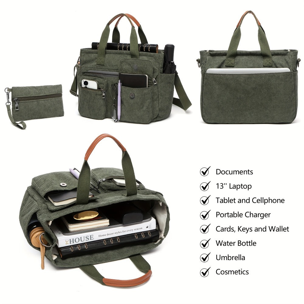 Laptop Bag – 2 Piece, 6 Colors, Corduroy, Large Capacity – detail view 15