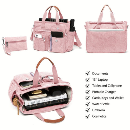 Laptop Bag – 2 Piece, 6 Colors, Corduroy, Large Capacity – detail view 10