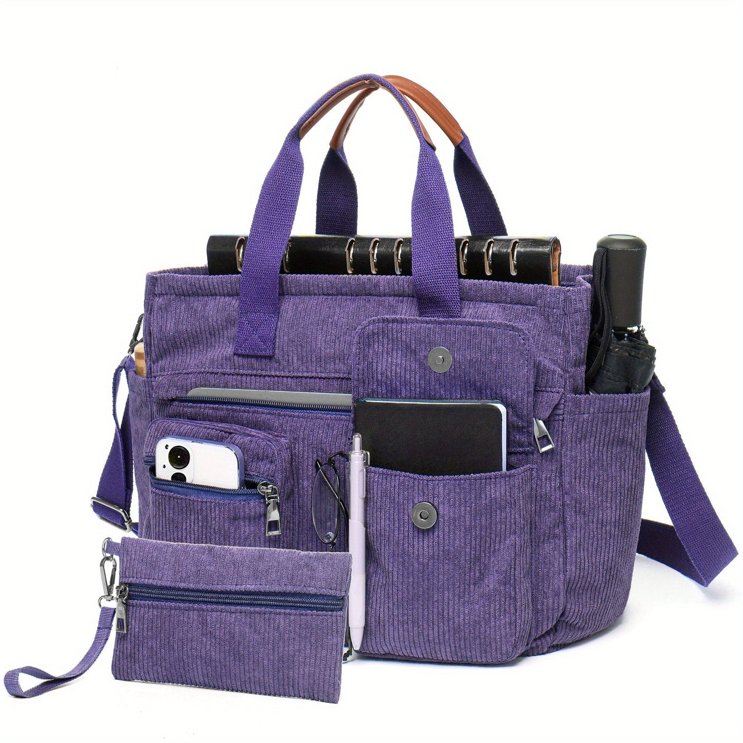 Laptop Bag – 2 Piece, 6 Colors, Corduroy, Large Capacity – detail view 3