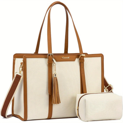 Laptop Bag – 6 Colors, 15.6 Inch, Canvas, Adjustable Strap – front view