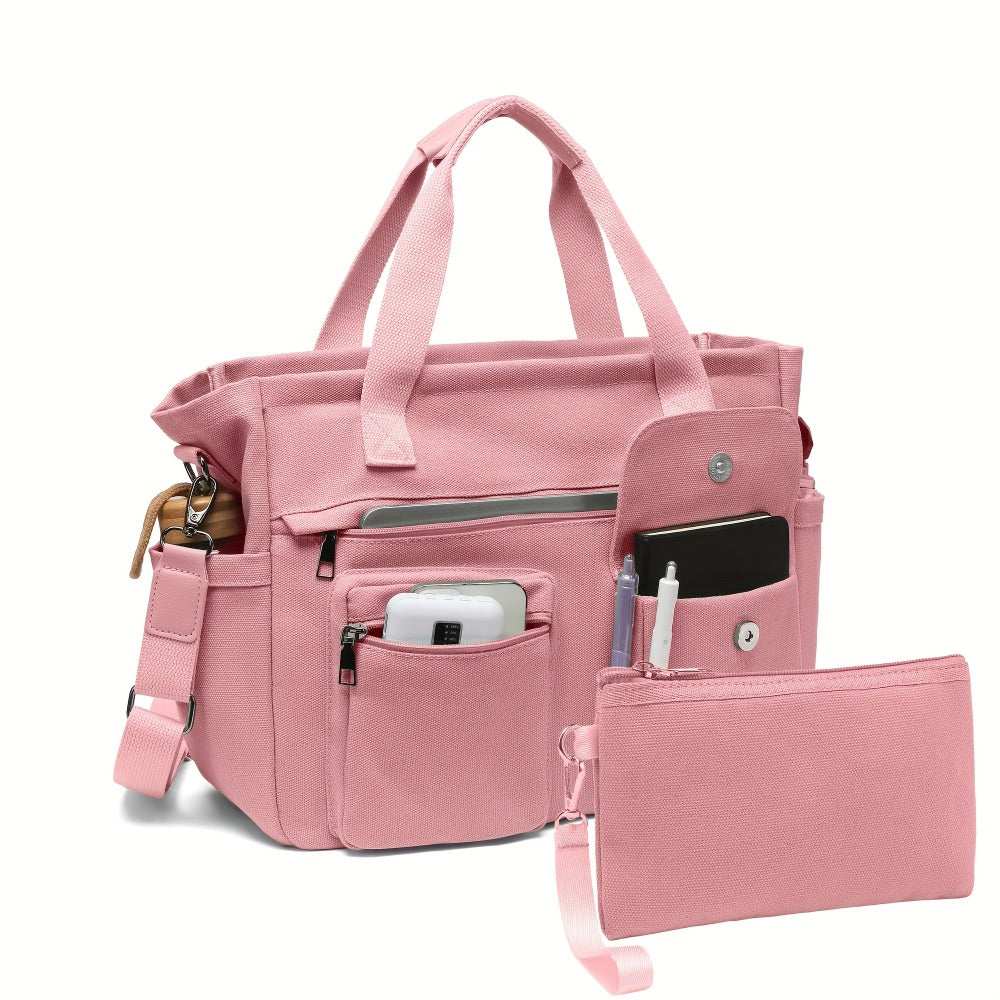 Laptop Bag – 2 Piece, Canvas, Nylon, Adjustable Strap – detail view 25