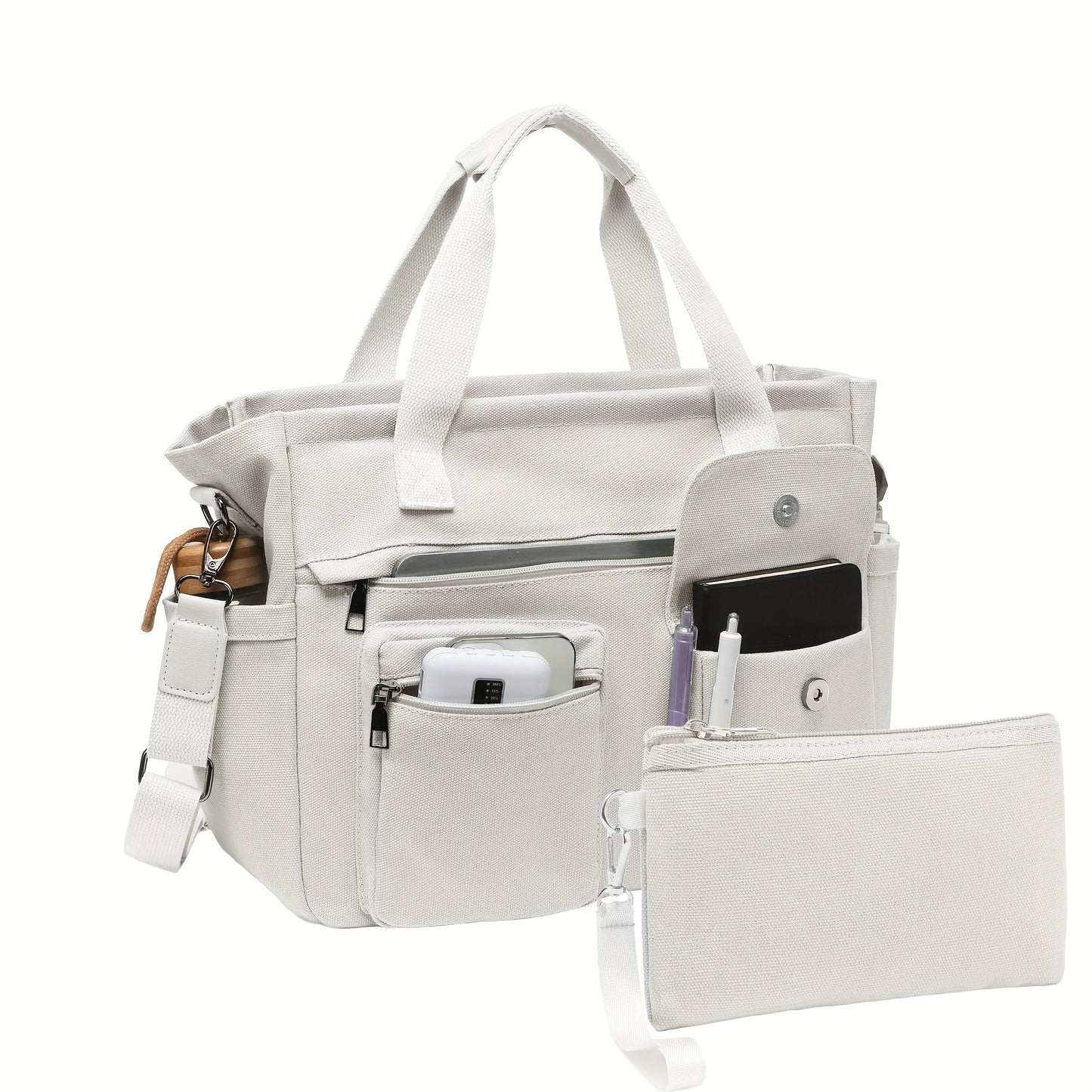 Laptop Bag – 2 Piece, Canvas, Nylon, Adjustable Strap – detail view 9