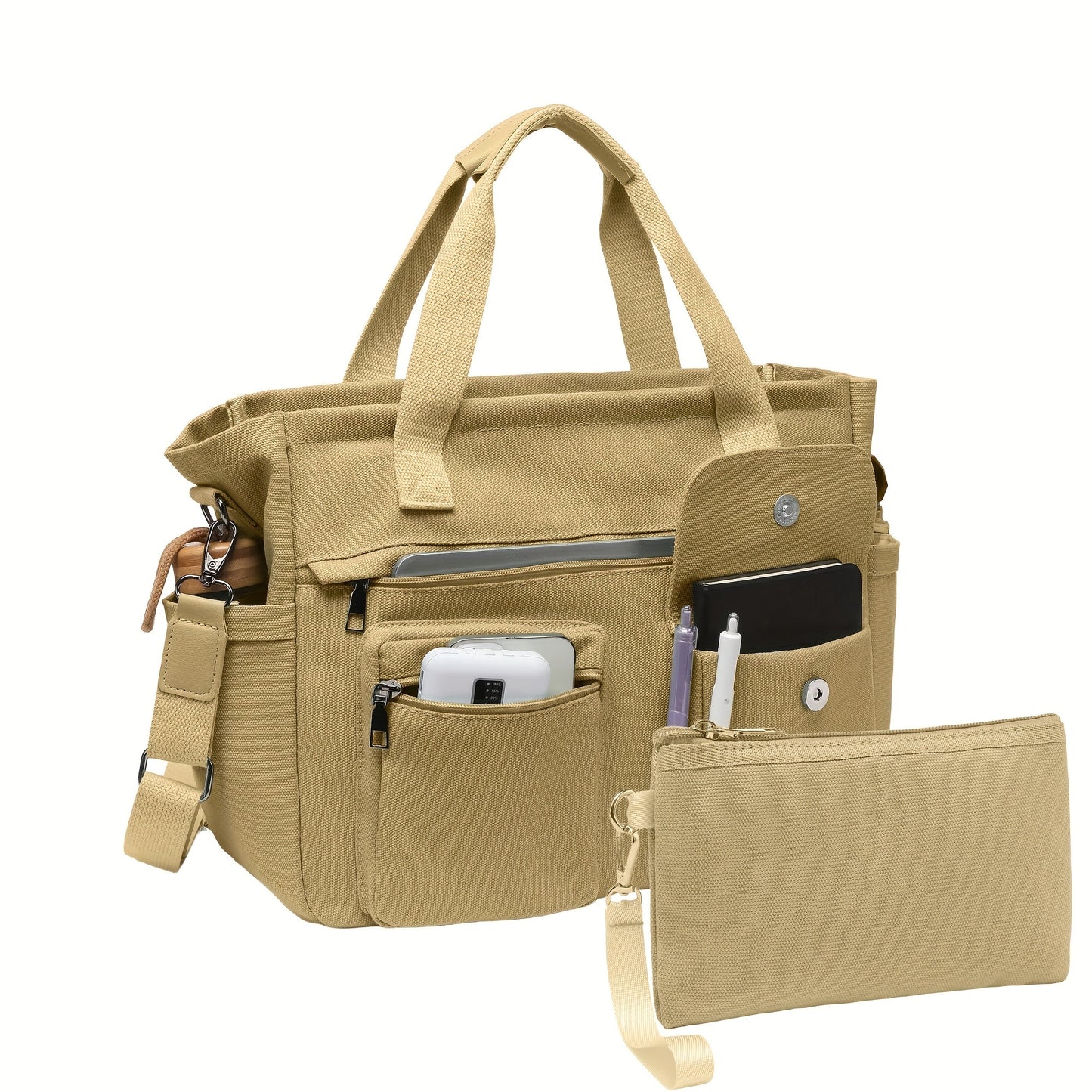Laptop Bag – 2 Piece, Canvas, Nylon, Adjustable Strap – detail view 14