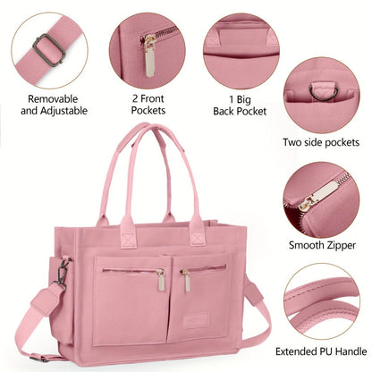 Laptop Bag – 2-Piece, Canvas, Multi-Pocket, for Travel & Work – detail view 5
