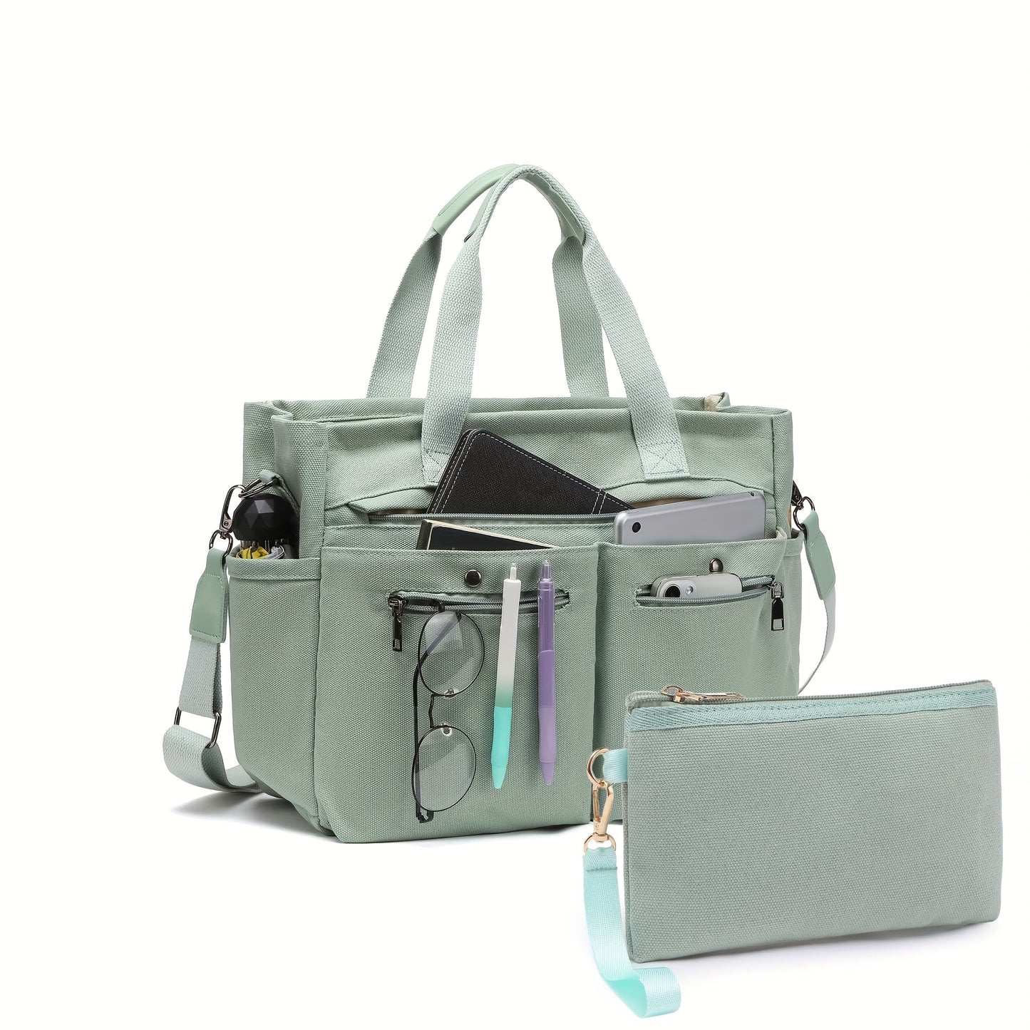 Laptop Bag – 2 Piece, Canvas, for Travel & Work – front view - product view 33