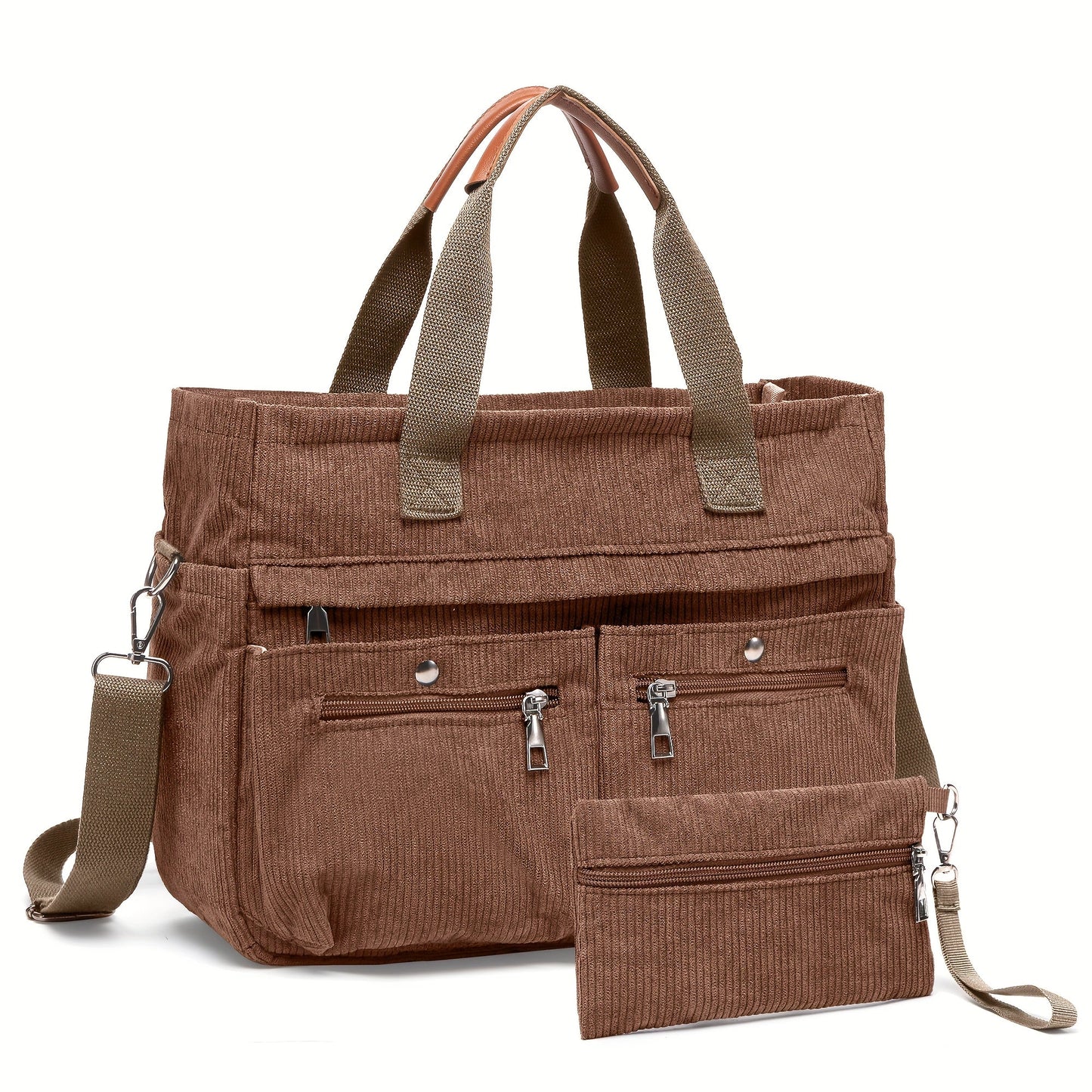 Laptop Bag – 2-Piece, Corduroy, Large Capacity, Adjustable Strap – detail view 21