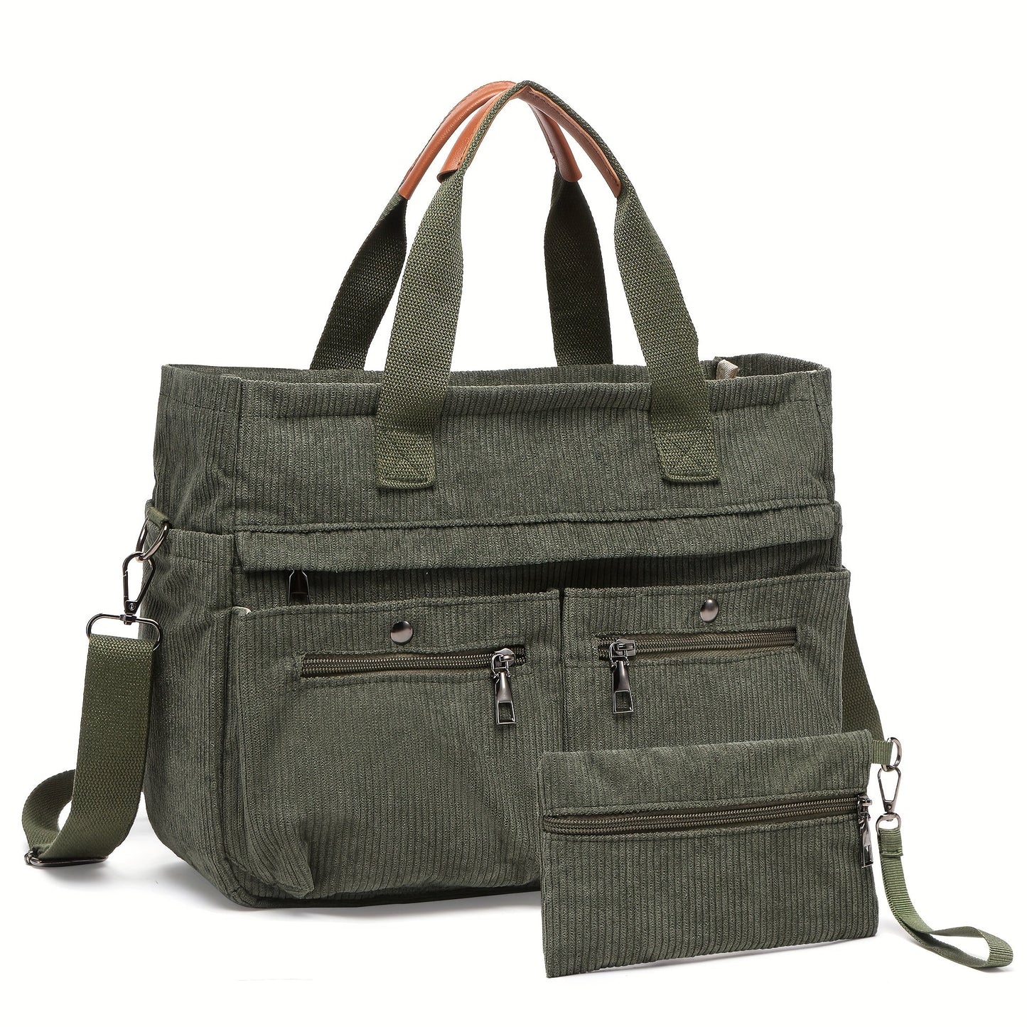 Laptop Bag – 2-Piece, Corduroy, Large Capacity, Adjustable Strap – detail view 23