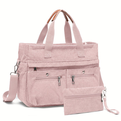 Laptop Bag – 2-Piece, Corduroy, Large Capacity, Adjustable Strap – detail view 20