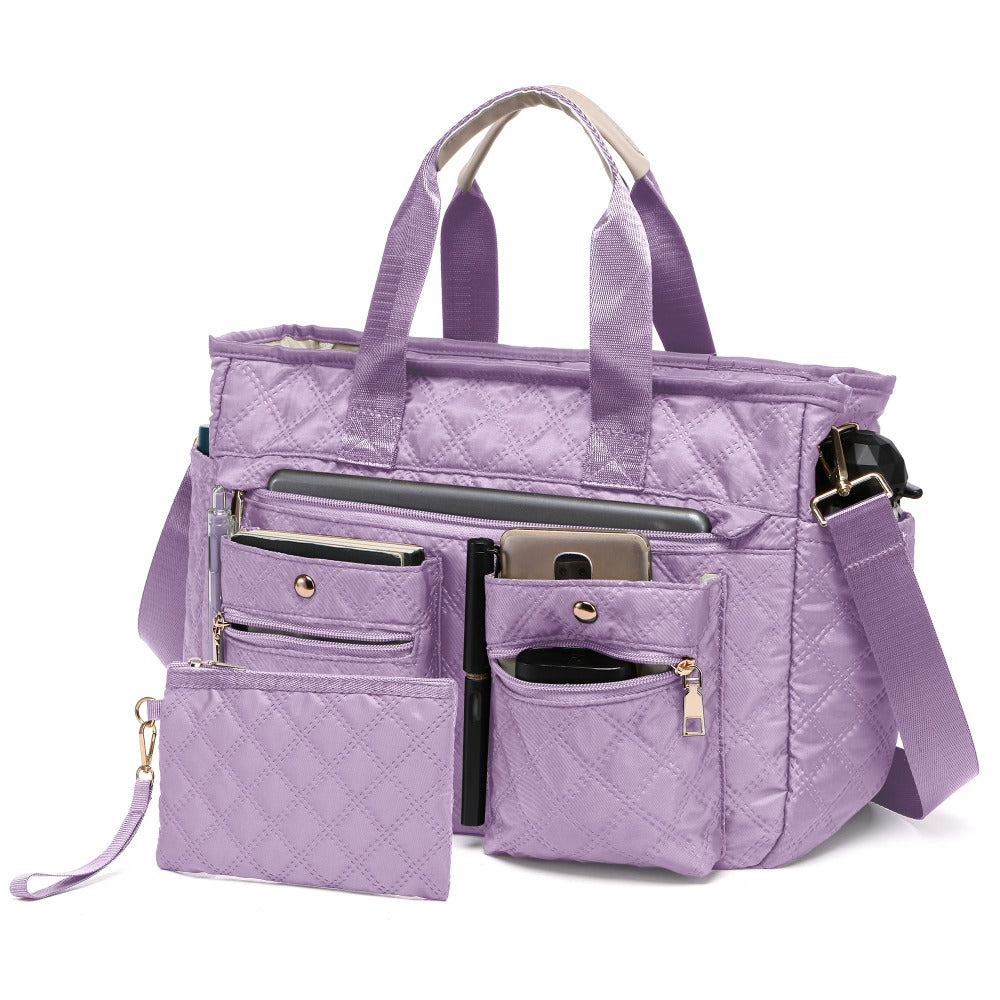 Laptop Bag – 2 Piece, Nylon, Quilted, Lightweight – detail view 11